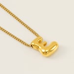 Gold color / 1 Piece Simple Series Daily Letter E Titanium Steel  Gold Color Unisex Pendant Necklaces Picture5